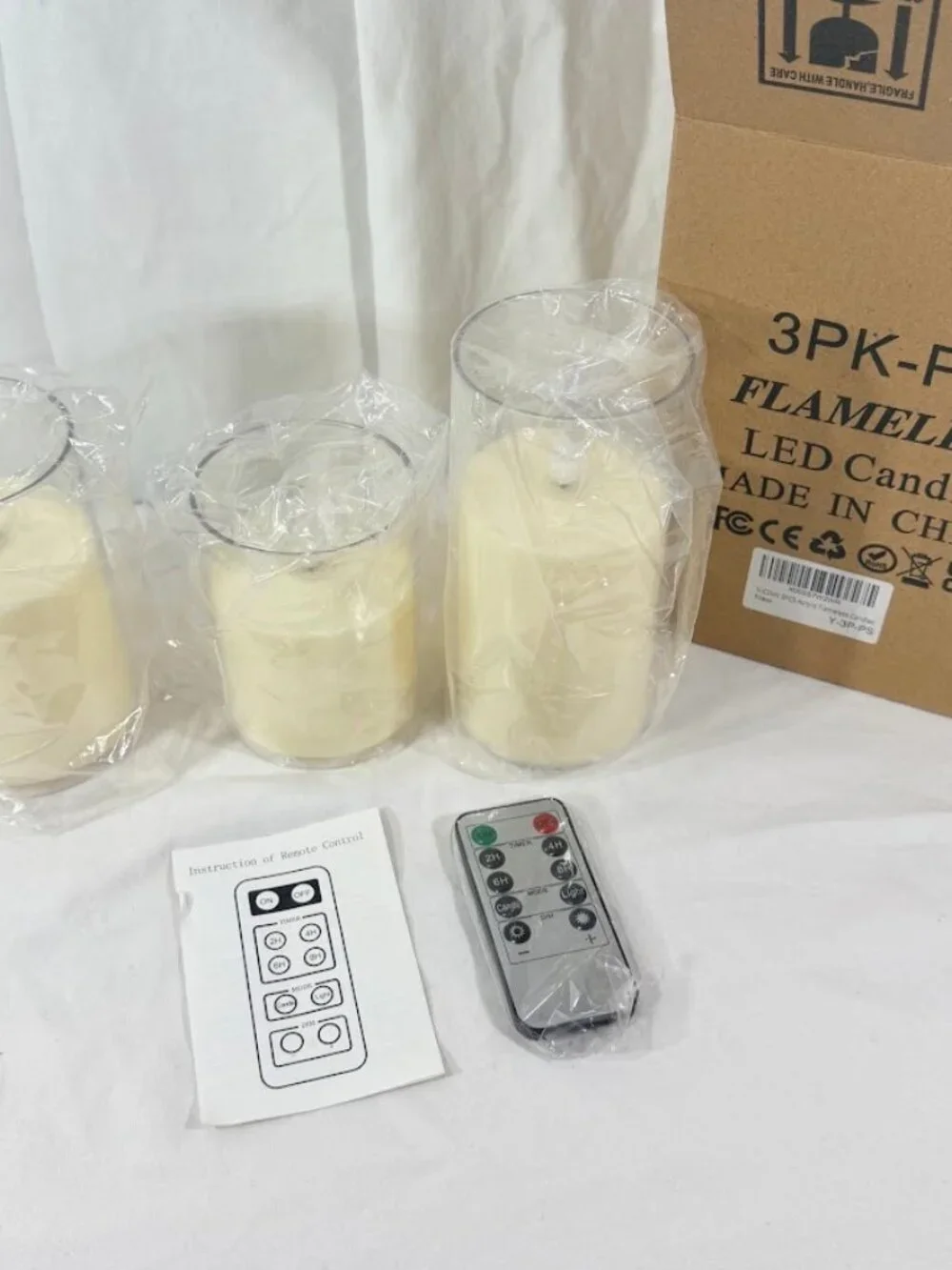 Flameless Candles Battery Operated with Remote Timer, Acrylic Flickering LED
